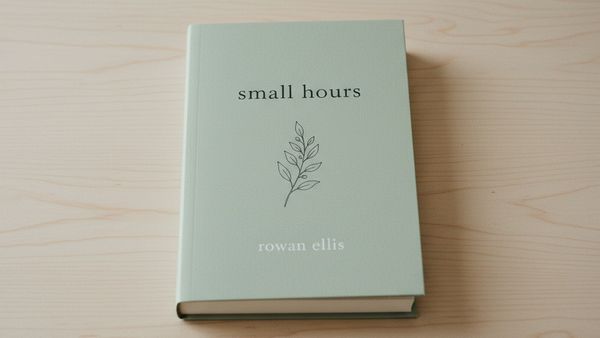 Poetry collection on linen with dried flower and fountain pen