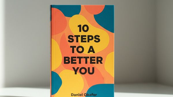 Self-help paperback on a kitchen table with journal and coffee in morning light